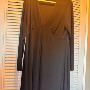 Tiana B. Black Long Sleeve V-Neck Maxi Dress